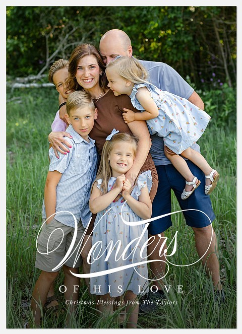 Wonderful Script Holiday Photo Cards
