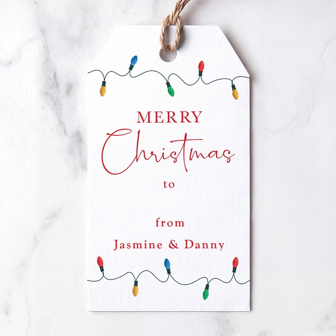 Colorful Lights Custom Gift Tags