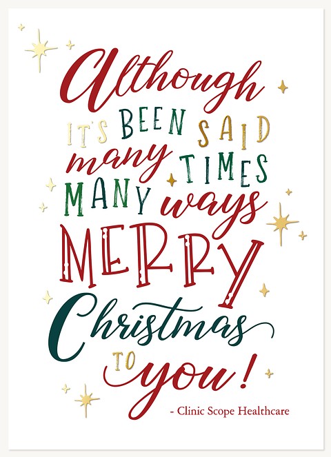 Joyful Typography Business Holiday Cards