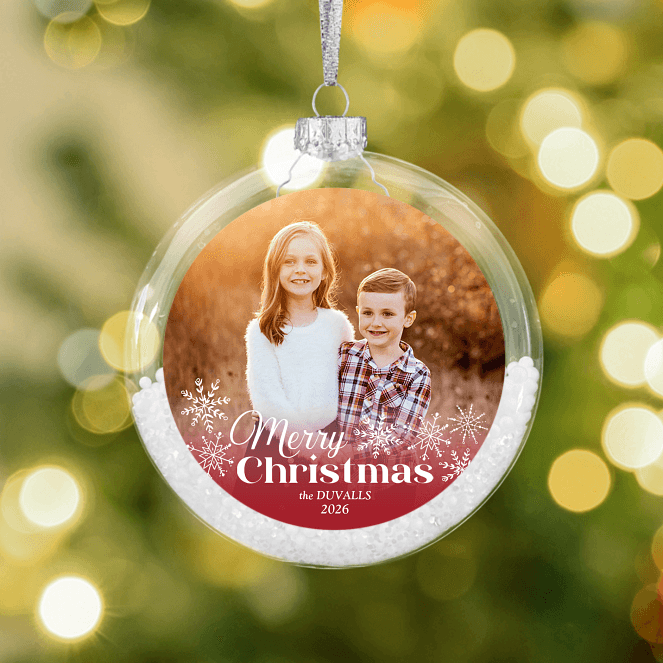 Sparkling Snow Personalized Ornaments