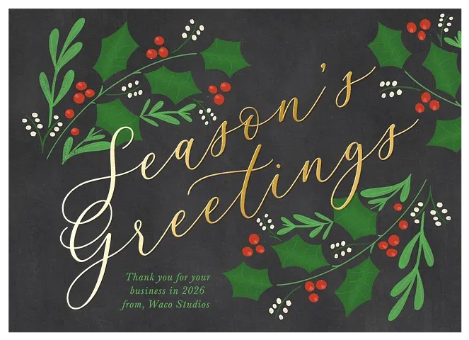 Hollyleaf & Slate Business Holiday Cards