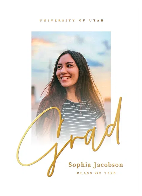 Striking Script Graduation Cards