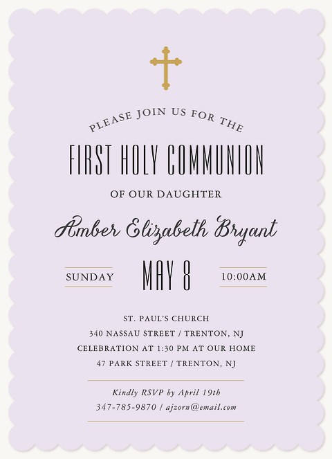 Blessed Day First Communion Invitations
