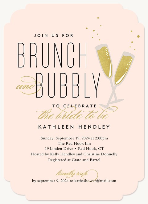 Bubbly Brunch Bridal Shower Invitations