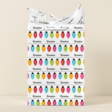 Colorful Holiday Lights Gift Bags
