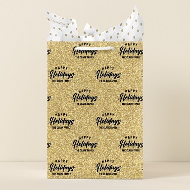 Golden Holiday Gift Bags