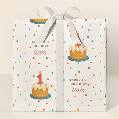 Colorful First Birthday Wrapping Paper