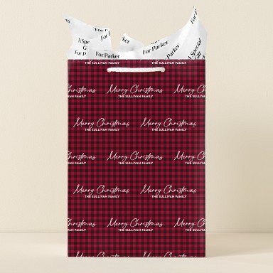 Warm Plaid Christmas Gift Bags