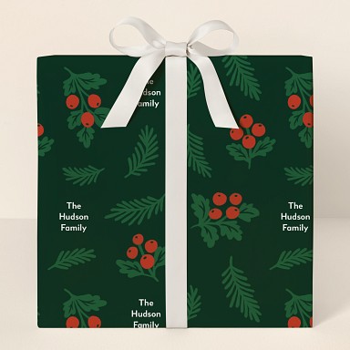 Holly-day Foliage Wrapping Paper