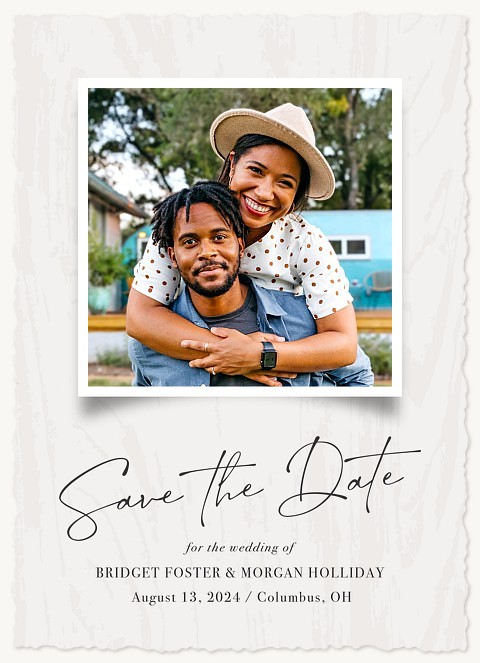 Delicate Wood Save the Date Cards