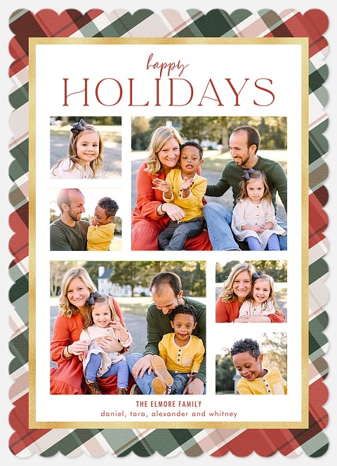 Plaid Paper Holiday Photo Cards