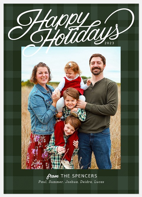Nice Plaid Holiday Photo Cards