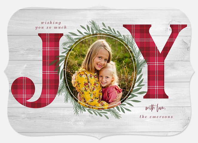 Rustic Joy Holiday Photo Cards