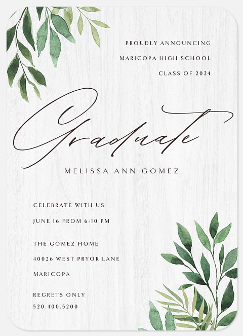 Painted Greenery Graduation Cards