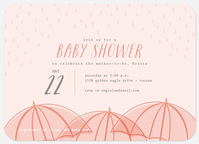Umbrella Sprinkles Baby Shower Invitations