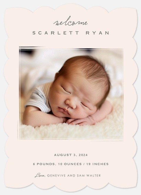 Lovely Girl Baby Birth Announcements