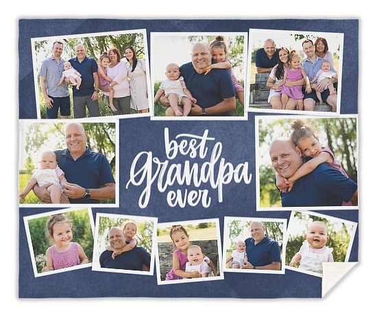  Best Grandpa Collage Custom Blankets