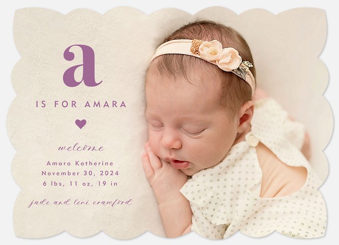 Alphabet Baby Birth Announcements