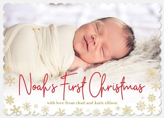 Baby's First Christmas Holiday Photo Cards