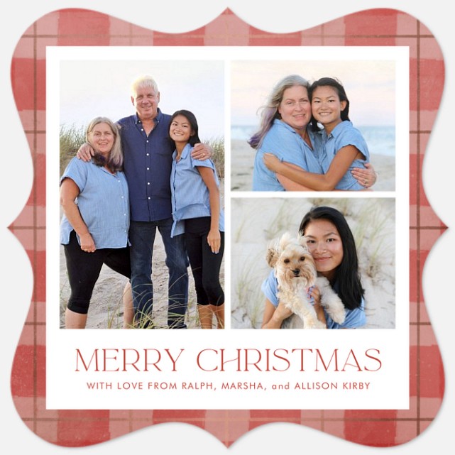 Classic Watercolor Holiday Photo Cards