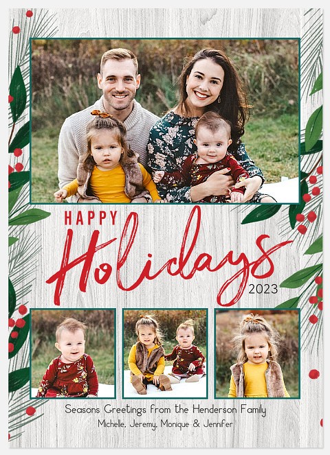 Boughs of Holly Holiday Photo Cards