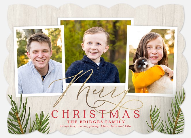 Classic Pine Holiday Photo Cards