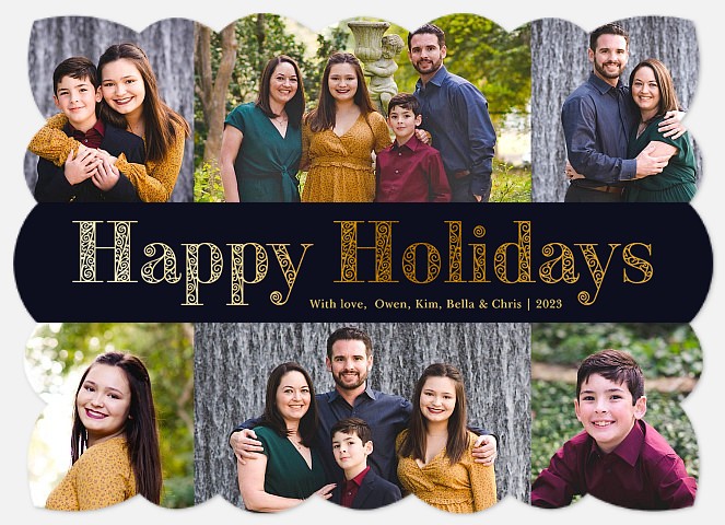 Ornately Stated Holiday Photo Cards