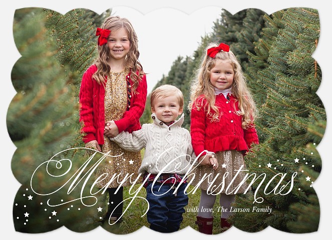 Starry Sparkle Holiday Photo Cards