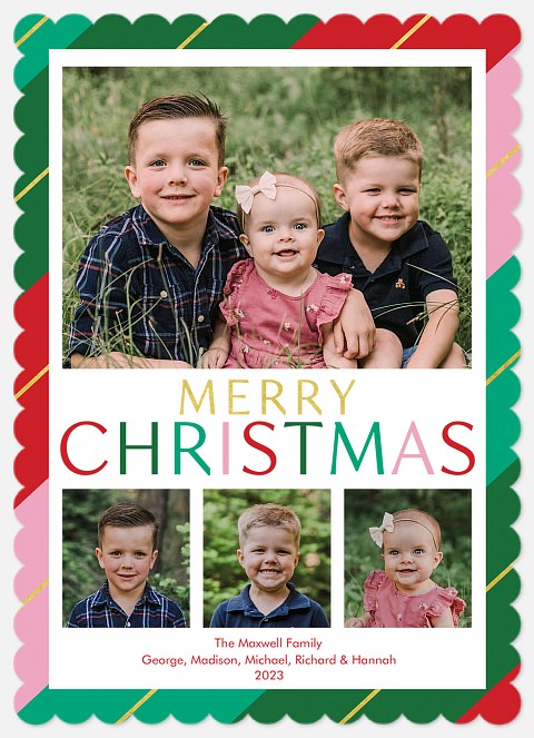 Candy Stripes Holiday Photo Cards