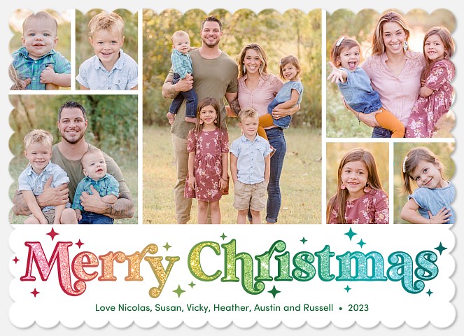 Festive Color Holiday Photo Cards