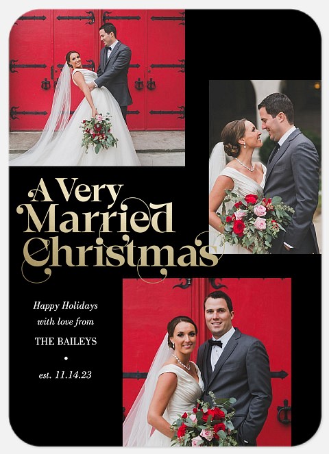 A Very Married Christmas Holiday Photo Cards