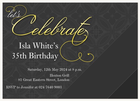 Celebration Scroll Adult Birthday Party Invitations