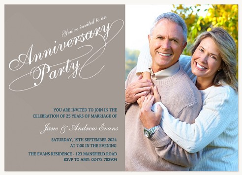 Party Script Wedding Anniversary Invitations