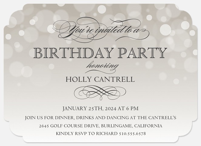 Sweet Bubbles Adult Birthday Invitations
