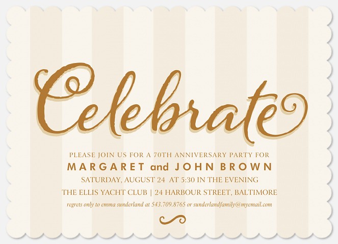 Classy Anniversary Anniversary Invitations