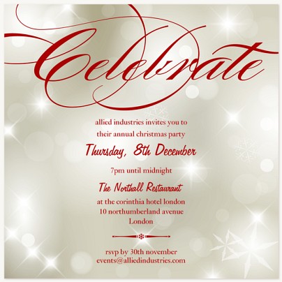 Red Celebrate Holiday Party Invitations