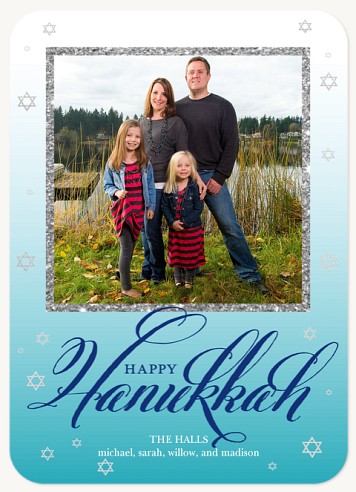 Snowing Stars Hanukkah Cards