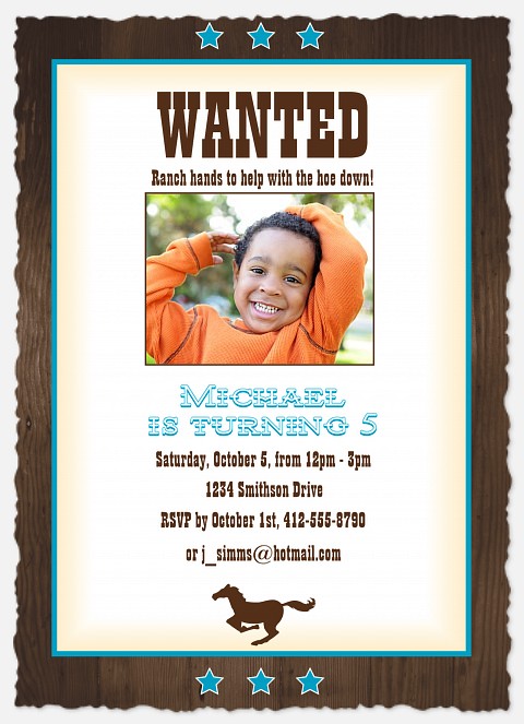 Most Wanted Boy! Kids' Birthday Invitations