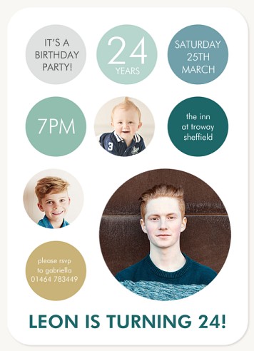 Mod Circles Adult Birthday Party Invitations