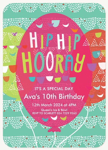 Up, Up & Away Kids Birthday Invitations