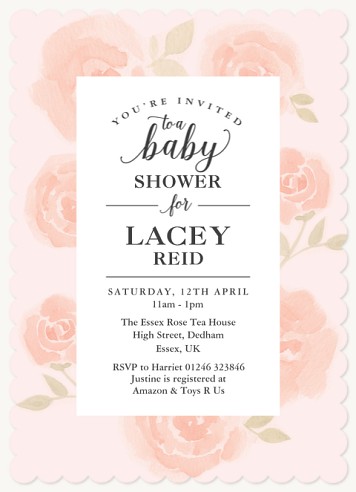 Vintage Roses Baby Shower Invites 