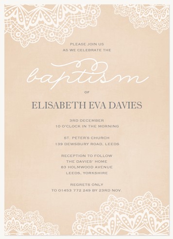 Blessed Lace Christening Invitations | Christening Invites