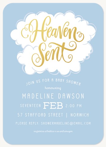 Heavenly Days Baby Shower Invites 
