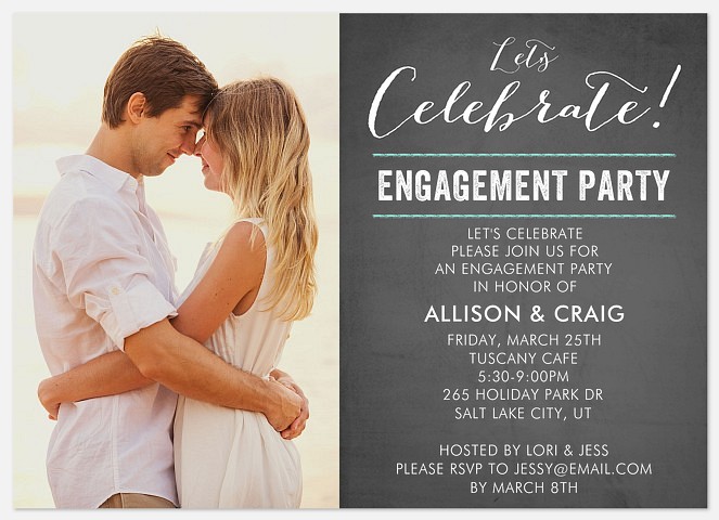 Vintage Elegance Engagement Party Invitations