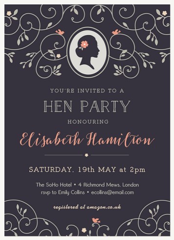 Bridal Garden Hen Party Invitations