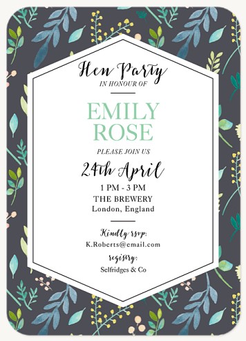 Painted Foliage  Hen Party Invitations