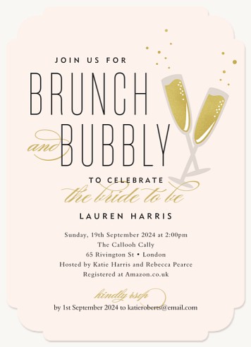 Bubbly Brunch Hen Party Invitations