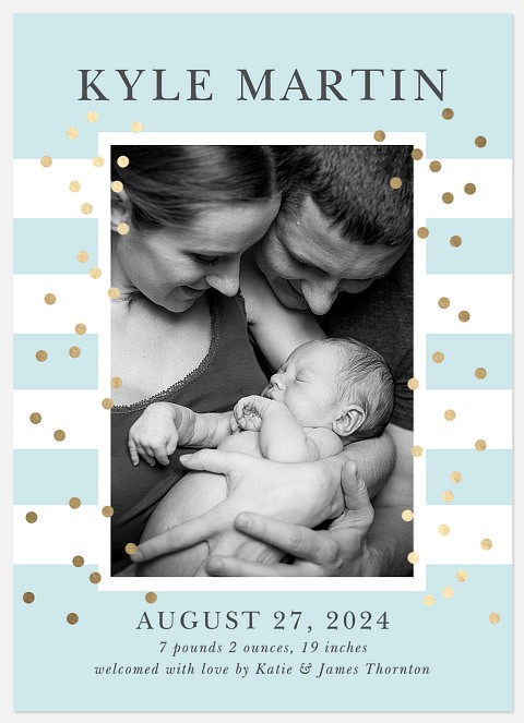 Spectacular Dots Baby Birth Announcements