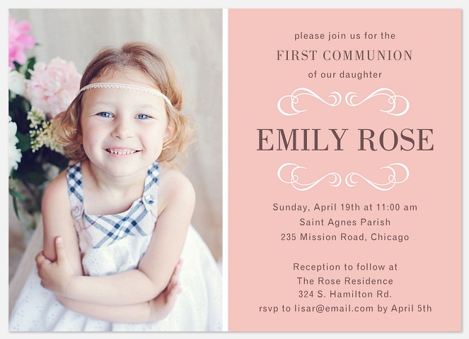 Grand Blessing  First Communion Invitations