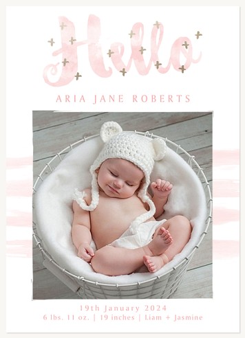 Twinkled Rose Baby Announcements